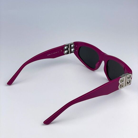 Balenciaga BB0095S 017 Sunglasses Fuchsia Pink Silver Grey Cat Eye Unisex main image 4